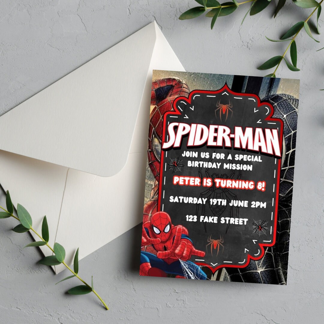 Spiderman Birthday Invitation Template Instant Download Printable ...