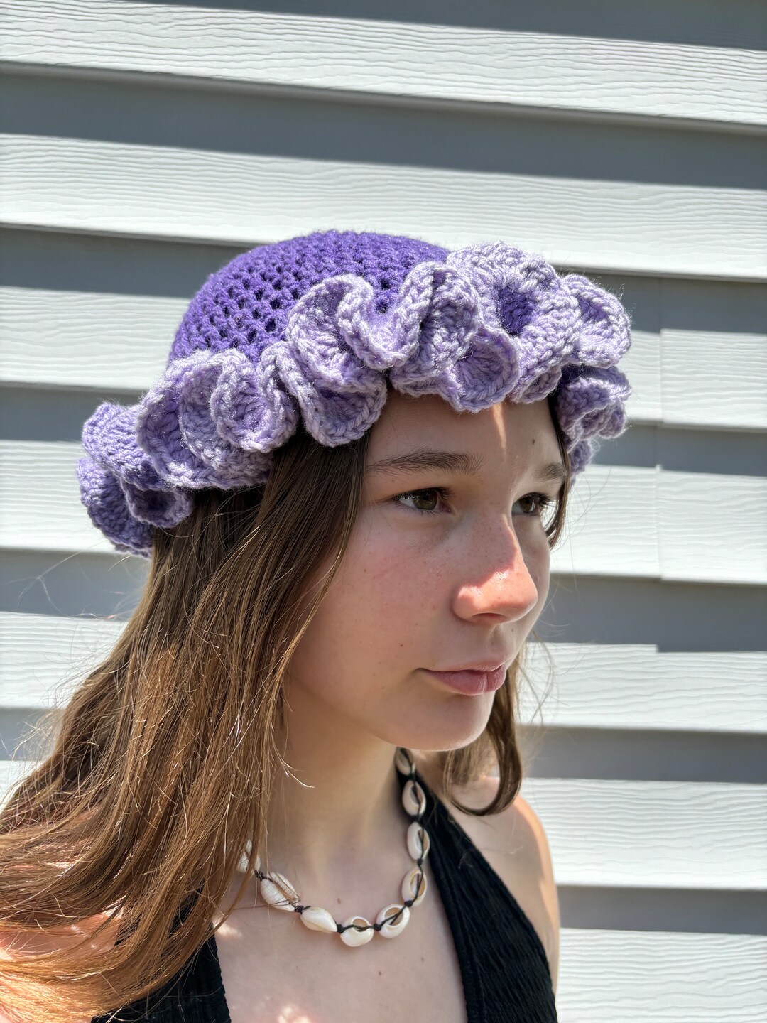 Handmade Crochet Ruffle Hat - Etsy