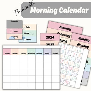 Morning Board Printable, Morgen-Routine für den Hausschul- oder Vorschulkalender, Klassenzimmer-Kalender, Circle Time Board für den täglichen Kinderkalender