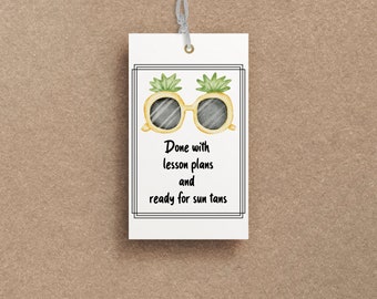 Summer Teacher Appreciation Gift Tag Template, Sunshine Thank You Tags Printable, Editable Teacher Appreciation Tags, End Of Year Gift Tags