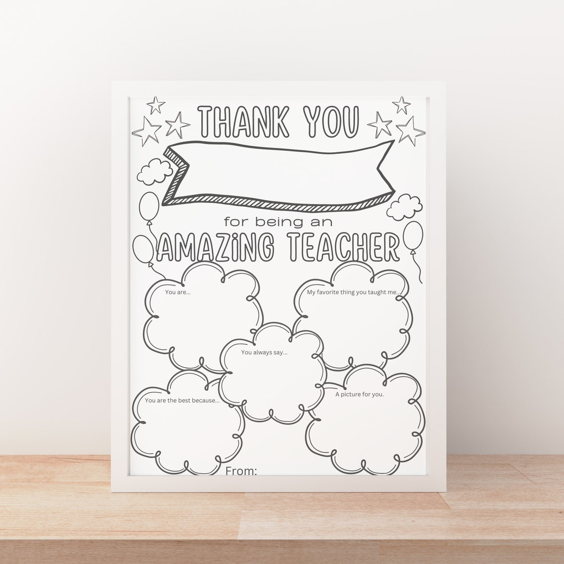 Teacher Appreciation Printable for Teacher Appreciation Week Gift, Thank You Teacher Idea ...