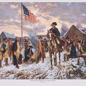 George Washington at Valley Forge Art Print Patriotic American History Wall Art Inspirational Revolutionary War Art | Liberty | Percy Moran