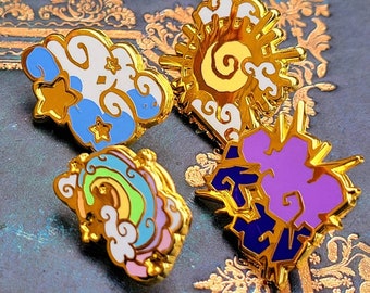 Soaring Skies MINI FILLER PINS - Gewitter, Sternenwolke, Sonne, bewölkter Regenbogen