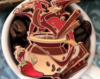 Mexikanischer Mokka-Drache - Emaille Pin - Coffee Dragon