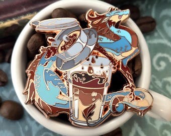 Vietnamesischer Kaffee-Drache - Emaille Pin - Kaffee-Drache