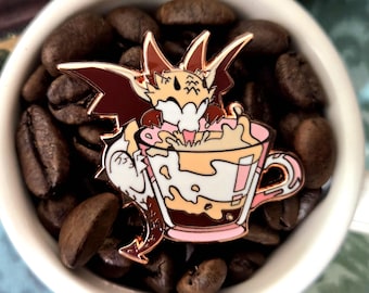 Cappuccino Dragon - Kaffeedrache - Emaille Pin