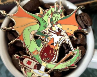 Irish Cream Dragon - Emaille Pin - Kaffeedrache