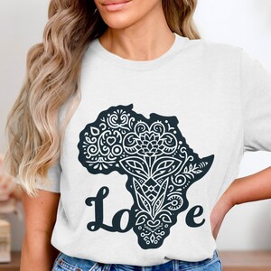 African Map T-Shirt, Love Africa, Tribal Art Graphic Tee