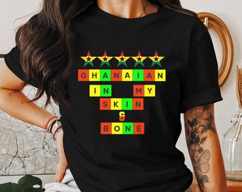 Ghanaian Pride Graphic Tee, National Heritage Shirt