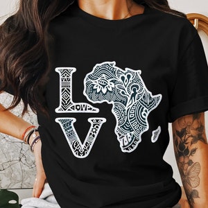 African Love Map T-Shirt, Graphic Tee