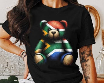 South African Flag Teddy Bear T-Shirt, Unique Design