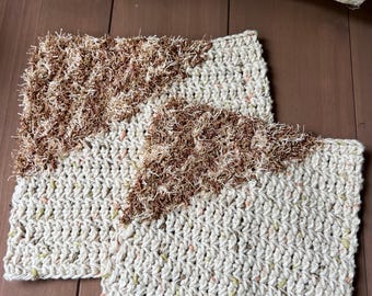 Crochet Dish Cloth With Scrub Corner Pattern