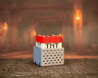 TNT Block Fidget Clicker – Pixel inspiriertes Schreibtischspielzeug | 3D gedrucktes sensorisches Stressabbau Geschenk