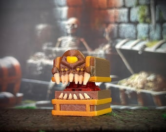 Mimic Chest Fidget Clicker – 3D-Printed DnD Desk Toy