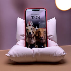 Iphone Stand, The Phone Pillow, Mobile Phone Stand, Cell Phone Stand, Stylish and Functional for Home and Desk, Gift For Girls and Women