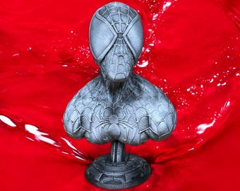 Hand Painted Spider-Man Bust, 3D Printed PLA Figurine (6.5" Tall)