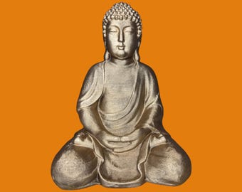 Golden Buddha Statue, Meditating Buddha, Shakyamuni Buddha, Serene Meditation Statue for Peaceful Spaces, Meditation Decor, Office Decor