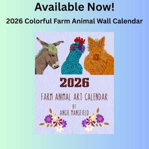 2026 Farm Animal Art Calendar: Colorful Original Artwork (8.5x11 Wire Bound Wall Calendar)