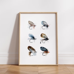 Vintage Fly Fishing Print, Cabin and Lake House Wall Art, Fishing Poster, Outdoor Art Print, Fish Decor, Fisherman Core, *Digital Download