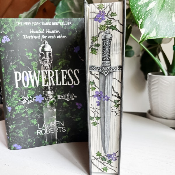 Powerless Fore-Edge Painting, Painted Book Edges, Powerless by Lauren Roberts, Special Edition Books - Made to Order