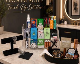 Wedding Groom Suite Essentials, Groom Grooming Supplies, Men's Wedding Emergency Station, Wedding Essentials Basket, Reception Refresh Kit