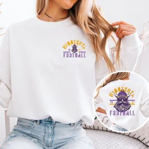 Minnesota Double Sided Sweatshirt, Vikings Themed Football Pullover, Viking Sweatshirt, Minnesota Game Day Apparel, Game Day Attire