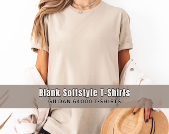 Plain Gildan 64000 Unisex Softstyle T-Shirts, Wholesale Priced Blanks for Printing, Embroidery & Custom Designs, Bulk Supply Order