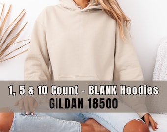 Plain Gildan 18500 Hoodies, Adult Unisex Hooded Sweatshirt, Blanks for Crafters and Businesses, Wholesale Pullovers, Family Hoodie Set