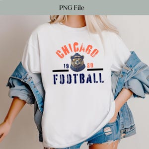 Chicago Football With Bear Graphic PNG, Chicago Football Printable, Bears Decor PNG, Bear In Sunglasses png, Printable Chicago Art
