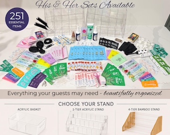 Wedding Bathroom Essentials Basket, Premium Toiletry Kit, Bathroom Emergency Station