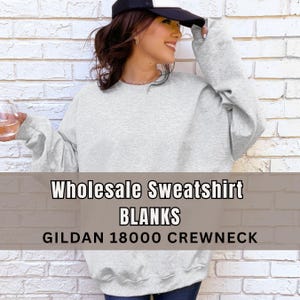 18000 Gildan Sweatshirt, Unisex Graphic Crewneck, Youth-Adult Blanks for Crafters, Soft Sweatshirt image 1