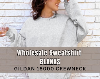 18000 Gildan Sweatshirt, Unisex Graphic Crewneck, Youth-Adult Blanks for Crafters, Soft Sweatshirt
