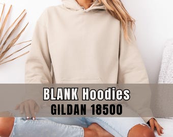 Blank Gildan 18500 Hoodie, Adult Unisex Hooded Sweatshirt, Blanks for Crafters and Businesses, Wholesale Priced Pullovers, Plain Hoodie