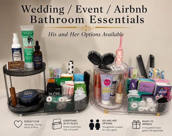 Event Guest Bathroom Supplies, Bathroom Essentials Kit, His Hers Toiletry Stands, Restroom Emergency Station