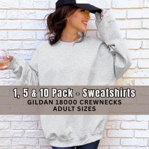 Plain Gildan 18000 Sweatshirts, Adult Unisex Heavy Blend Pullover, DTF & Embroidery, Beginner Craft Bundle, Blanks for Crafters, Wholesale 画像 1