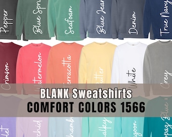Comfort Colors 1566 Blank Sweatshirt, Bulk Pigment Dyed Pullover, Wholesale Unisex Heavy Duty Crewneck, DTF & Embroidery, Shirt Blanks