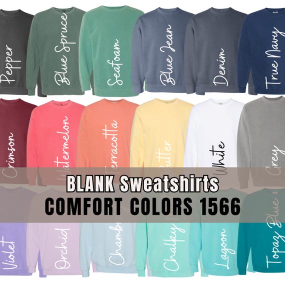 Comfort Colors 1566 Blank Sweatshirt, Bulk Pigment Dyed Pullover, Wholesale Unisex Heavy Duty Crewneck, DTF & Embroidery, Shirt Blanks