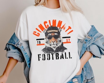 Cincinnati Football Mascot PNG, Tiger png, Vintage Bengal Tiger Fan Printable, Cincinnati Football Decor, Football Tee Idea, Cincinnati PNG