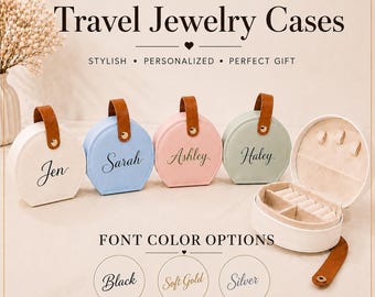 Personalized Travel Jewelry Case | Custom Jewelry Organizer | Bridesmaid Gift | Birthday Gift | Travel Gift for Women