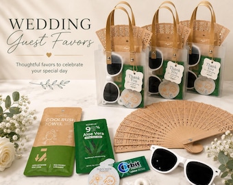 Summer Wedding Favor Bag, Bulk Wedding Guest Favors, Outdoor Wedding Essentials, Wedding Guest Survival Kit, Beach Wedding Welcome Gift