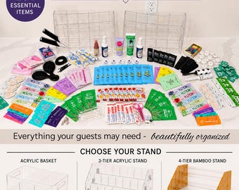 Wedding Bathroom Essentials Basket, Premium Toiletry Kit, Bathroom Emergency Station