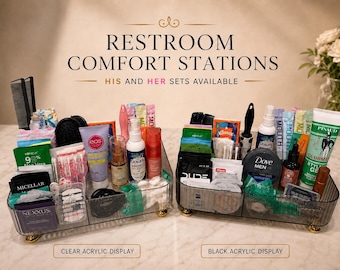 Wedding Bathroom Comfort Station, His & Hers Restroom Essentials, Guest Bathroom Amenity Kit, Bridal Reception Bathroom Basket