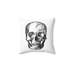 Halloween Skeleton Pillow and Cover, Double Sided Print, Halloween Decorative Pillow, Gothic Decor, Cracked Skull Pillow, Two Size Options
