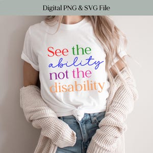 障害ではなく能力を見る PNG と SVG、自閉症啓発 PNG、自閉症 svg、障害啓発、インクルージョン アート、エンパワーメント デザイン