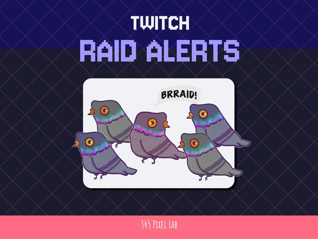 Animated Pigeon Raid Alerts for Twitch / Doves Raid Overlay Streaming ...
