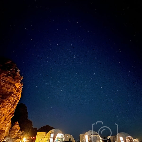 DIGITAL PRINT - Color - Wadi Rum - Desert - Night Sky - Middle East - Photography