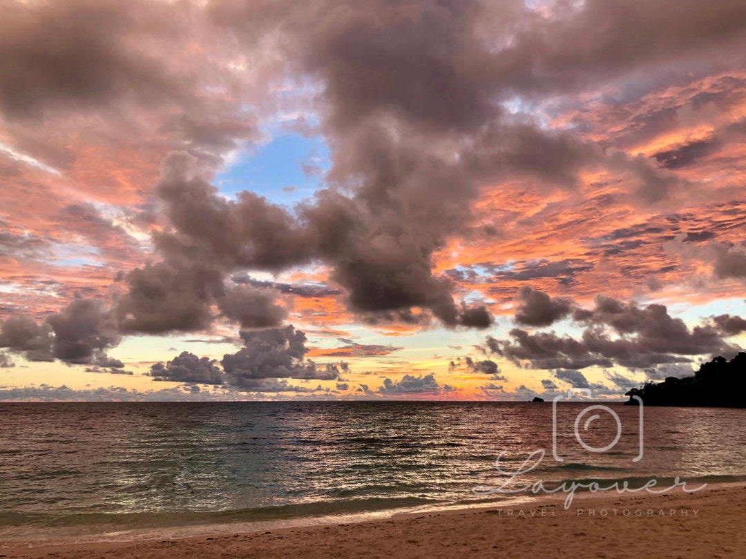 DIGITAL PRINT Color Palau Island Sunset