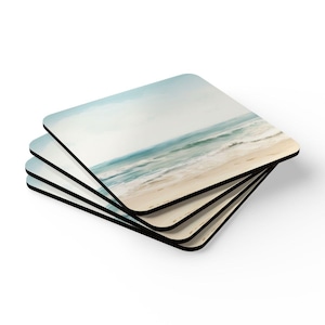Ocean Breeze Coasters Hardboard Back - 4 Pack