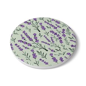 Lavender Sage - Ceramic Tile Coaster, Cork Backed - Round or Square Size Choices,  Perfect for Home Decor & Gifts - Priced per coaster