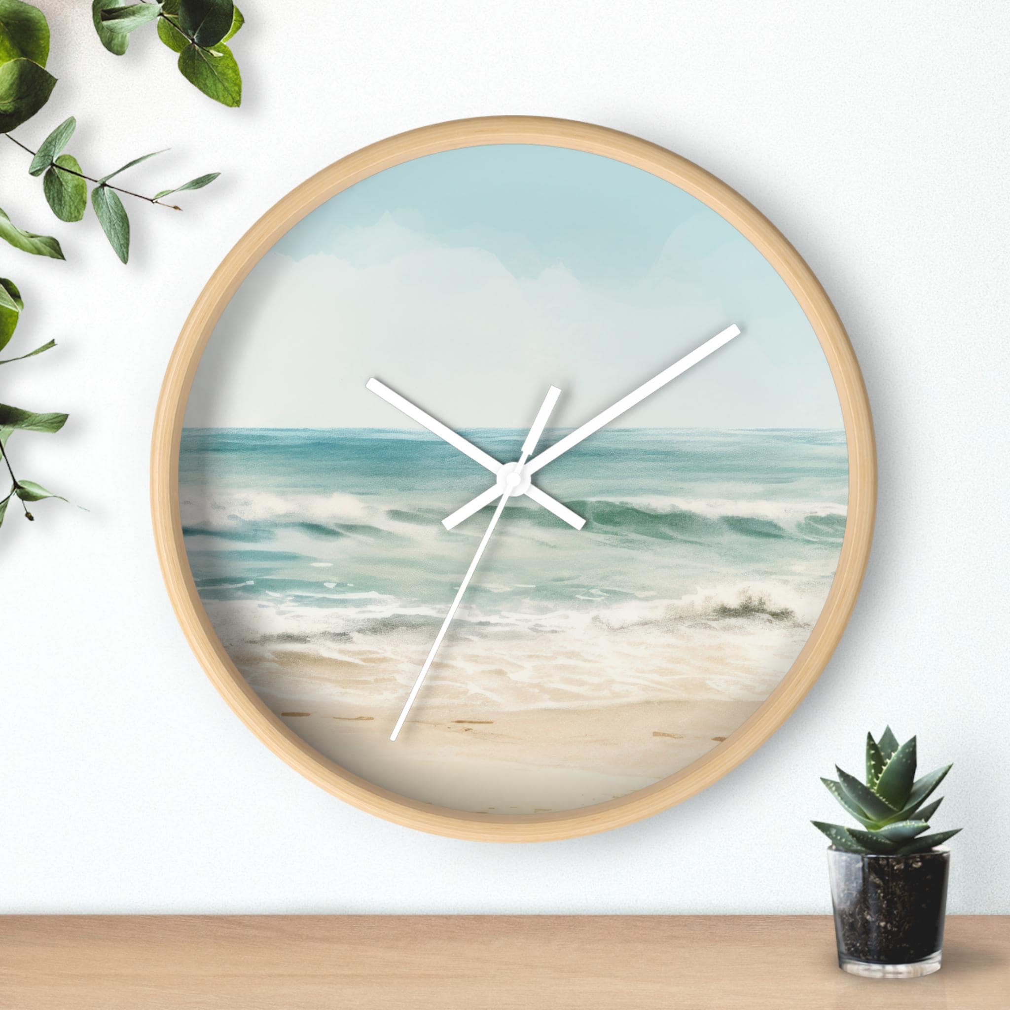 Ocean Breeze Wall Clock – Coastal Beach House Decor – Nautical Kitchen ...